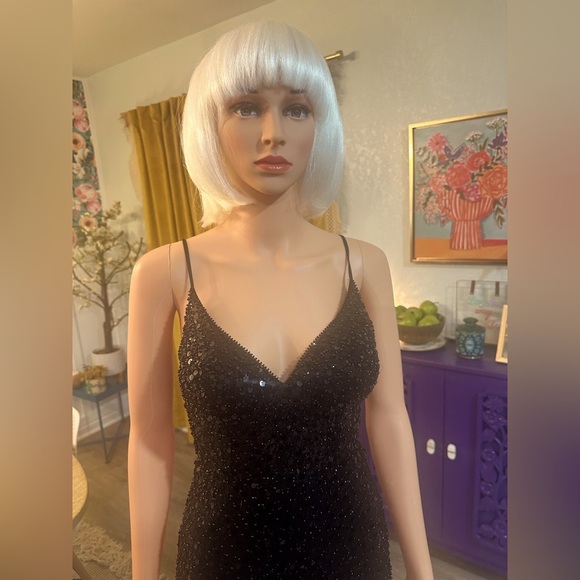 GIANNI BINI Black Sexy Sequin Mini Dress Sz 1 - NWT - Picture 3 of 16